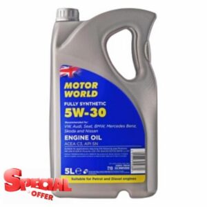 MOTORWORLD Fully Synthetic C3 Engine Oil 5W-30 – Premium Full Synthetic Motor Oil for VW