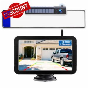 PARKVISION Wireless Reversing Camera Kit with Solar Power & 5" HD Monitor - 5000mAh Battery