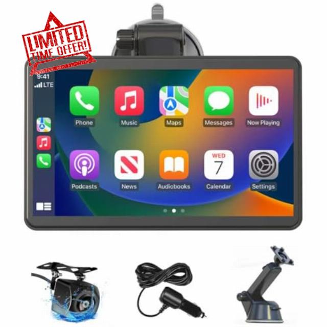 7" Apple Car Play Screen for Wireless Apple CarPlay & Android Auto