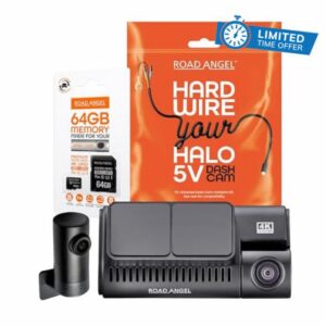 Road Angel Halo Edge Dual 4K UHD Car Camera Dash Cam Front and Rear - Dashcam Front and Rear Camera - Dashcams for Cars - Car on-dash mounted Cameras