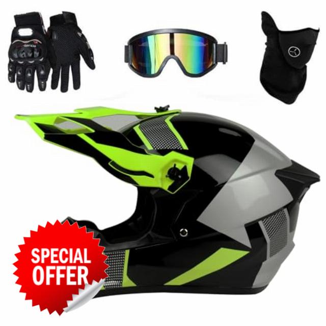 Youth Kids Motocross Helmet Full Face ATV/Dirt Bike Motorcycle with Fashionable Tail Wing Design
