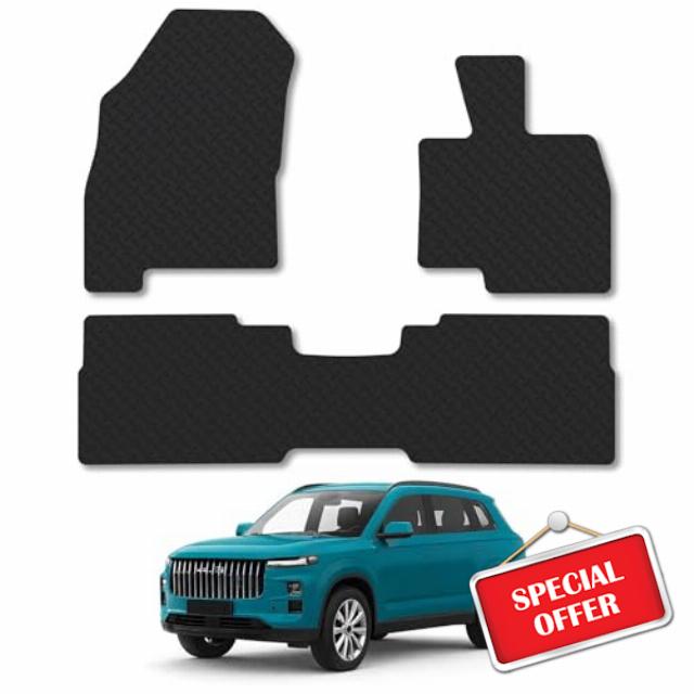 Jaecoo 7 [Plug-In-Hybrid Models] (2024+) 5mm Rubber Car Mats Compatible with Accessories Premium Durable Tailored Fit Heavy-Duty Floor Mats Set Accessory Waterproof Durable Custom Fit Water Resista