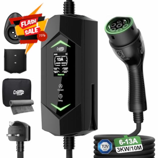 CNBINGO EV Charger Type 2 to 3 Pin Plug