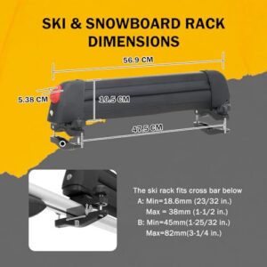 41cm Loading Width Fit 2 Pairs of Skis or 2 Snowboards