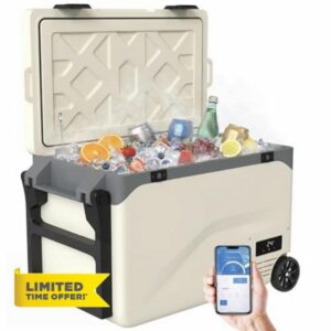 Outsunny 42.5L Compressor Car Fridge Freezer App Control 12V/240V Coffee           [Energy Class C]                                                  Camping Refrigerator