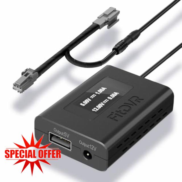 Power Adapter For Dash Camera (3 Pin) Ford Ranger 2019-2023 And Escape 2013-2020 With Rearview Mirror Auto Dimming