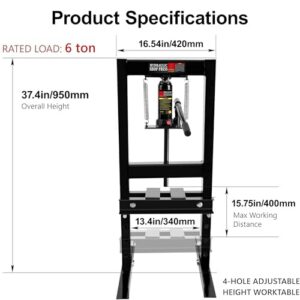 H-Frame Garage Floor Adjustable Shop Bearing Press with Stamping Plates