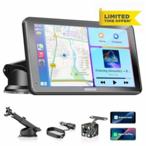 ESSGOO 7 Inch Wireless Car Play Screen with Rearview Camera