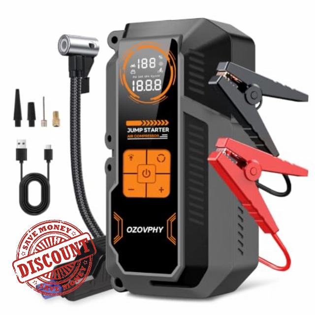 8000A Jump Starter Power Pack with Air Compressor