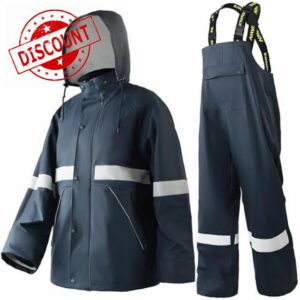 Men's Hi-Vis PRO Workwear Waterproof 3-Piece Rain Suit | Reflective Jacket & Bib Trousers Set
