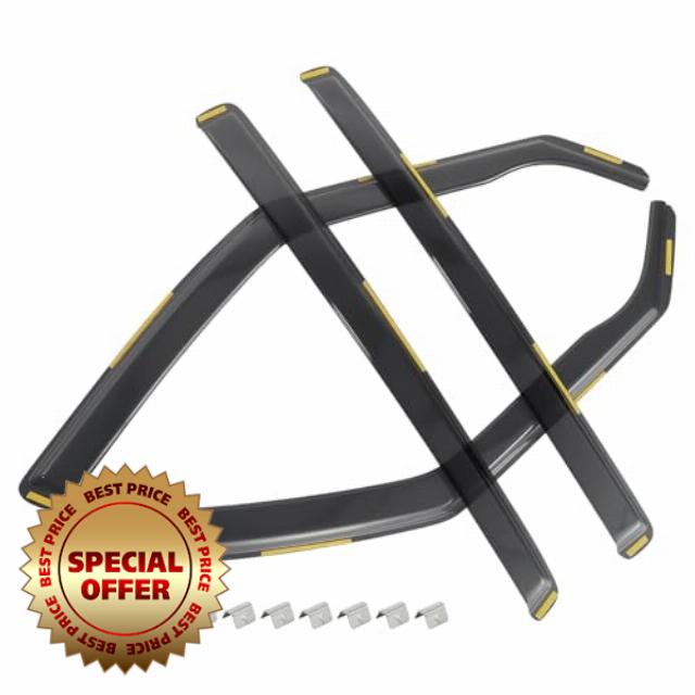 Wind Deflectors Compatible with Ford S Max MK1 Facelift 2010-2015 5 Door MPV 4pc - Keep Your Car Ventilated in Rain - Reduce Wind Turbulence - Tinted In-Channel Type