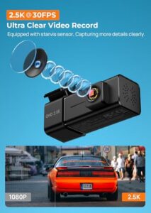 1.47” IPS Screen Dashcam with App