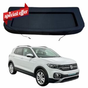 Volkswagen T Cross 2018-2023 Compatible Car Parcel Shelf | Sturdy Boot Cover with Cord for Extra Storage | Space Saving Car Accessories | Black | TCC Parcel Shelf Direc