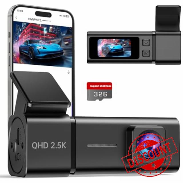 Dash Cam 2.5K WiFi Dash Camera for Cars