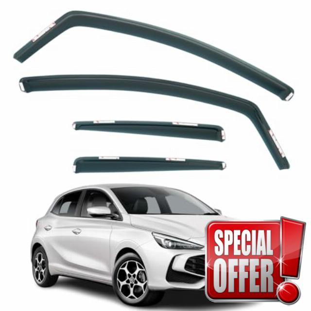 Set Of 4 Rain & Wind Deflectors For MG MG3 2025 2026 Models. MG 3 Rain Guards