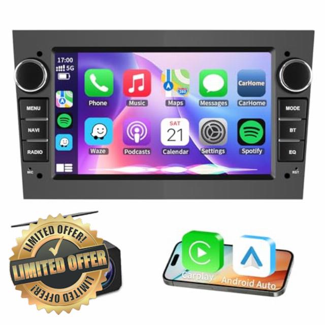 4G+64G Android 15 Car Radio for Opel Astra Corsa Vauxhall Meriva Zafira Vivaro with Wireless Carplay Android Auto
