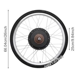 Rear Wheel Brushless Gear Hub Motor Ebike Conversion Kit with PAS System 7 Speed Flywheel Disc Brake