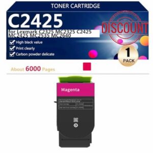 (4 Pack) C2425 Toner Cartridges Extra High Yield for Lexmark C2325 MC2325 C2425 MC2425 MC2535 MC2640 Printers