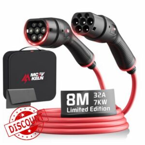 Type 2 EV Charging Cable 1 Phase 7kW 8M Mode 3 Red Type 2 Charging Cable For EV/PHEV Electric Vehicle Car Fast Charging Cable