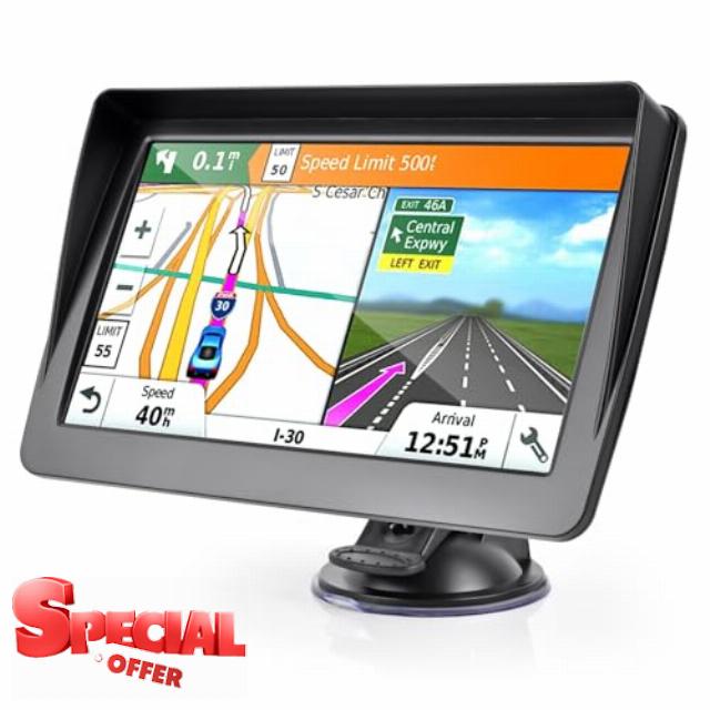 7Inch Sat Nav for Cars & Trucks HD touch screen with UK & Europe maps