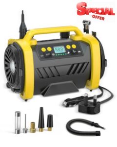 E-SMARTER Tyre Inflator Air Compressor 12V DC