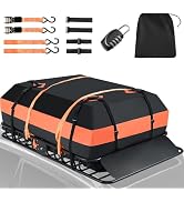 TANGZON 15/21 Cubic Feet Car Roof Bag, Waterproof Rooftop Cargo Carrier Bag with Straps & Non-Sli...