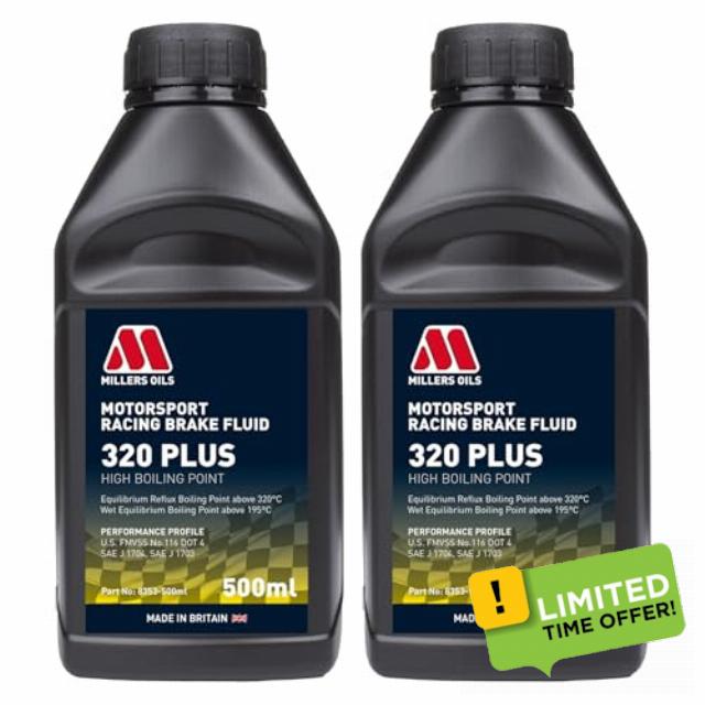 Millers Oils DOT 4 Brake Fluid Motorsport Racing 320 SAE J1704 2x500ml