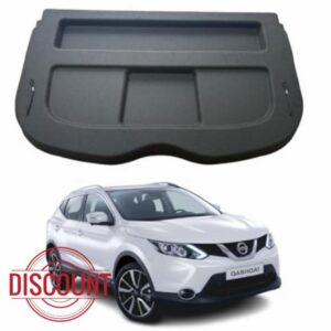 Car Parcel Shelf - Compatible with Nissan Qashqai J11 (2014-2021) | Sturdy Boot Cover with Cord for Extra Storage | Space Saving Car Accessories | Black