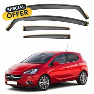 iSpeed Wind Deflectors For Vauxhall Corsa D & E 2006-2019 5 Door Hatchback 4pc set - Keep Your Car Ventilated in Rain - Reduce Wind Turbulence - Tinted In-Channel Type