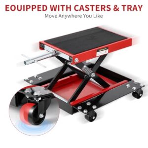 8-34cm Height Adjustable Heavy Duty Steel Hoist Crank Center Stand for ATVs Dirt Bikes Repair MaintenanceG