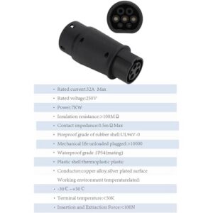 Compatible with Electric Vehicle Charging Adapter SAE j1772 to IEC62196