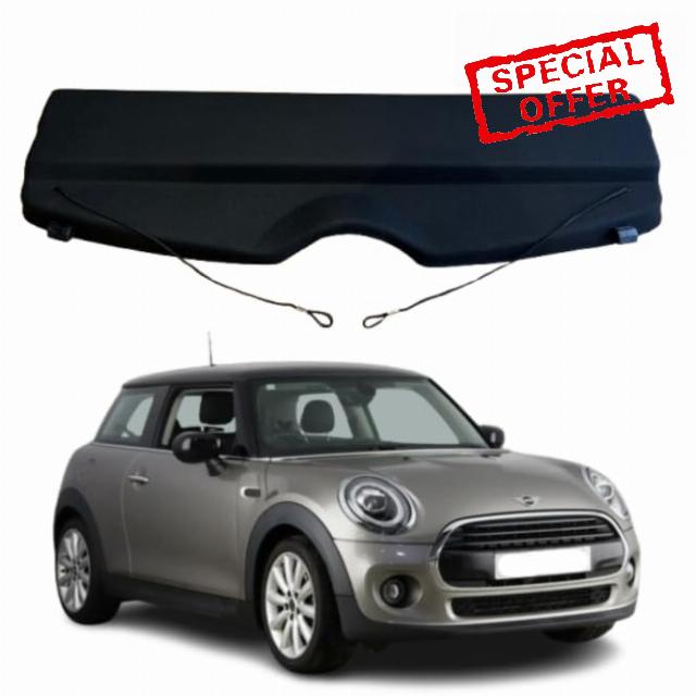 Mini Hatch F56 3 Door Only 2013-2025 Compatible Car Parcel Shelf | Sturdy Boot Cover with Cord for Extra Storage | Space Saving Car Accessories | Black | TCC Parcel Shelf Direc