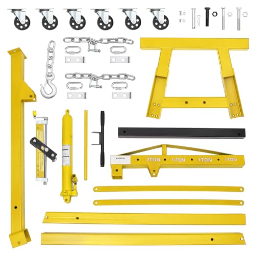 Folding Cherry Picker Engine Hoist with Lever and 6 Casters