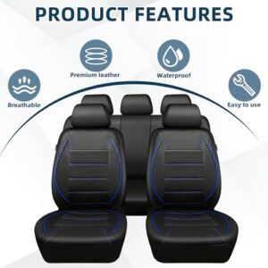 Universal 5 Seater Full Set High Back Cover for SUV Vans Trucks (Blue)