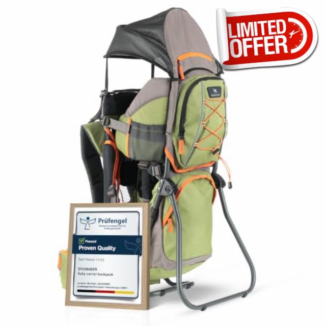 DROMADER Baby Carrier Backpack - Toddler Hiking Backpack with Sun Canopy
