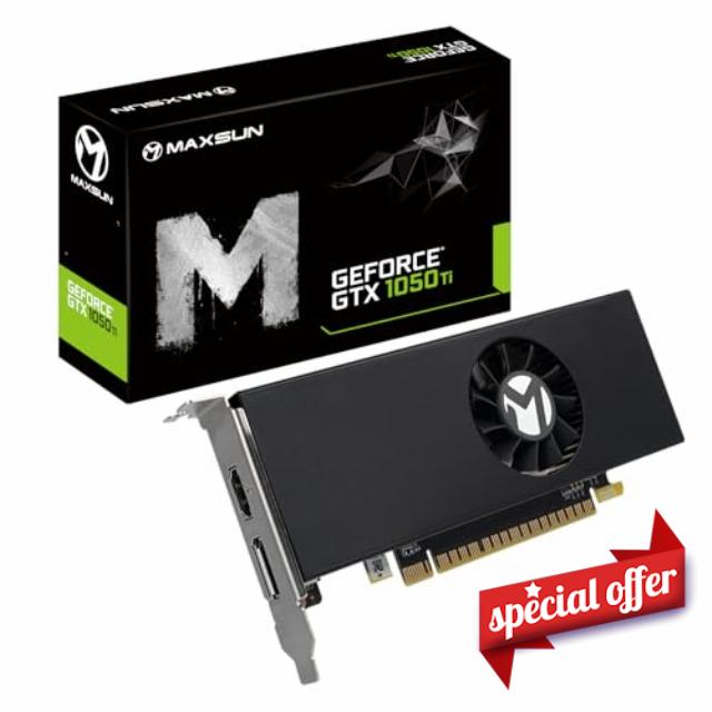 maxsun GEFORCE GTX 1050 Ti 4GB GDDR5 128 Bit Video Gaming Graphics Card for Gaming PC Mini Small Form Factor SSF Slim Low Profile Design GPU