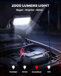 Car Jump Starter with Magnetic LED Light