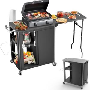 Barbecue Table with Folding Side Table