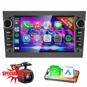 4G+64G Android 15 Car Radio for Opel Astra Corsa Vauxhall Meriva Zafira Vivaro with Wireless Carplay Android Auto