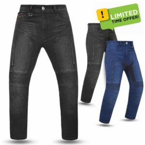 Tornado Hector Men’s Motorcycle Jeans CE Level 2 Armour | AA Certified EN17092 Protective Motorbike Pants with Aramid Lining