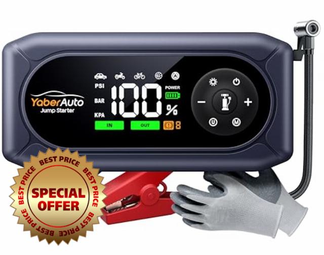 9-in-1Jump Starter Power Pack 4500A with 150PSI Air Compressor