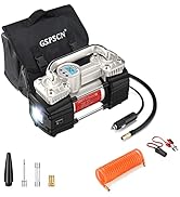 GSPSCN Portable Air Compressor Pump Tire Inflator with Digital Gauge, Heavy Duty Double Cylinder ...