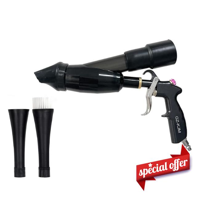 GZ-KJM Car Cleaning Gun High Pressure Air Blow Gun with Suction Hood Detailing Interior Dryer Blower Gun Auto Detailing Kit Tools for Quickly Blasts Dirt and Dust from Surface
