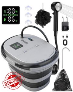 Upgraded 2 in1 Portable Shower with 20L Collapsible Bucket