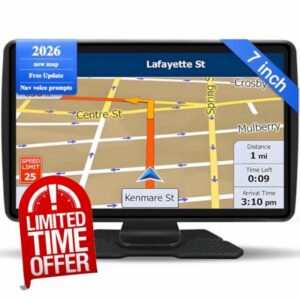 Sat Nav for Car/Truck/HGV - 7 Inch GPS Navigation UK 2025 with Lifetime Free Maps Updates