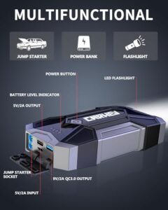 Portable Car Starter with LED Flashlight