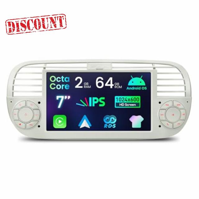 XTRONS 7" Android Fiat 500 Stereo Radio Player