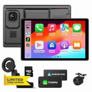 8" Wireless CarPlay Screen 4K Dual Dash Cam