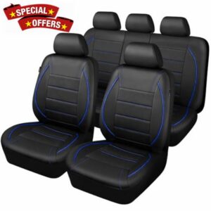 9 PCs Leather Car Seat Covers Full Set