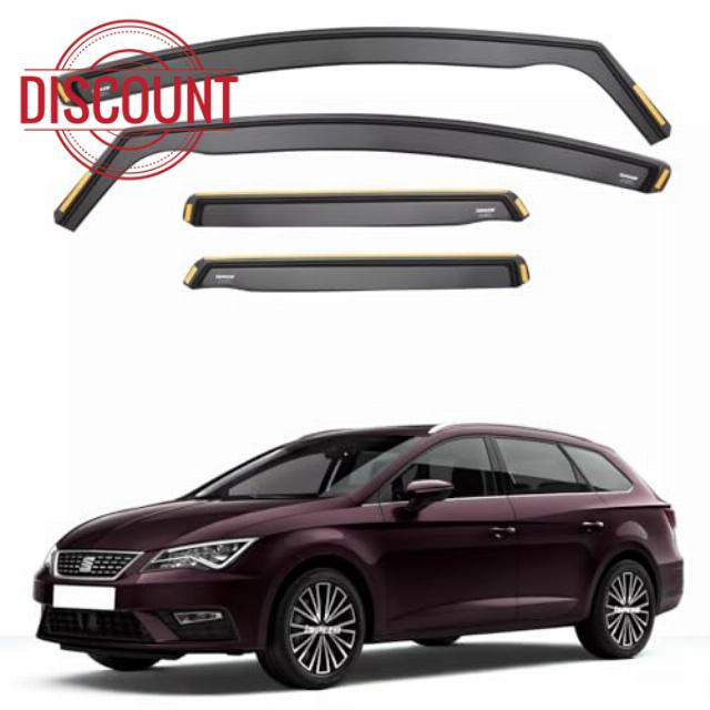 iSpeed Wind Deflectors for Seat Leon mk3 2014-2019 5-Door Estate 4pc Set Tinted